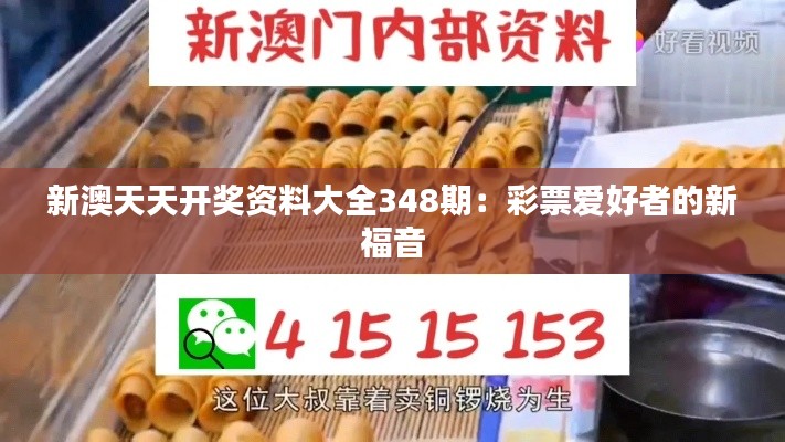 新澳天天开奖资料大全348期：彩票爱好者的新福音