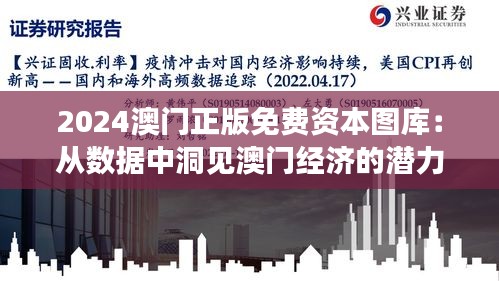 2024澳门正版免费资本图库：从数据中洞见澳门经济的潜力