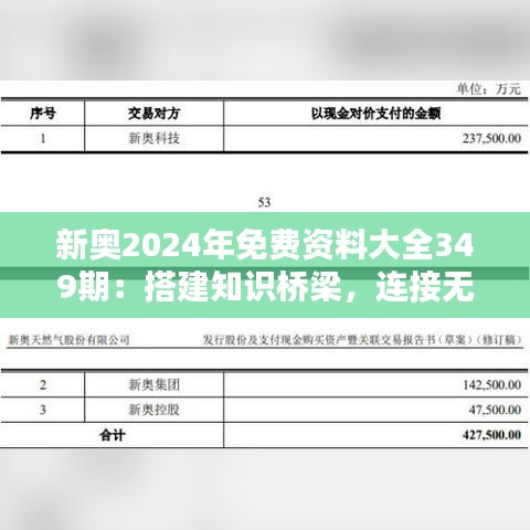 新奥2024年免费资料大全349期：搭建知识桥梁，连接无限的可能