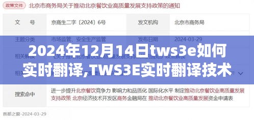 2024年TWS3E实时翻译技术深度探索，实时翻译的实践与影响