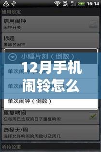 「12月手机闹铃设置实时天气预报指南，轻松掌握每日天气动态」