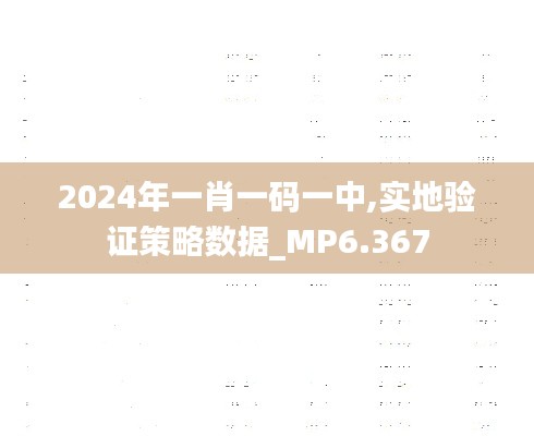 2024年一肖一码一中,实地验证策略数据_MP6.367