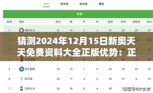 猜测2024年12月15日新奥天天免费资料大全正版优势：正版资料的力量，未来教育的加速器