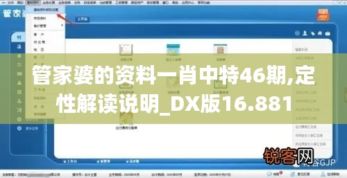 管家婆的资料一肖中特46期,定性解读说明_DX版16.881