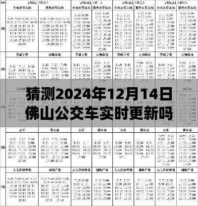 佛山公交车实时更新查询指南，预测与确认2024年12月14日公交动态