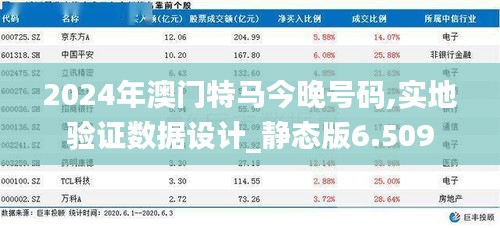 2024年澳门特马今晚号码,实地验证数据设计_静态版6.509