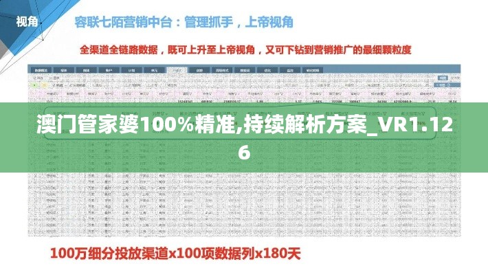 澳门管家婆100%精准,持续解析方案_VR1.126