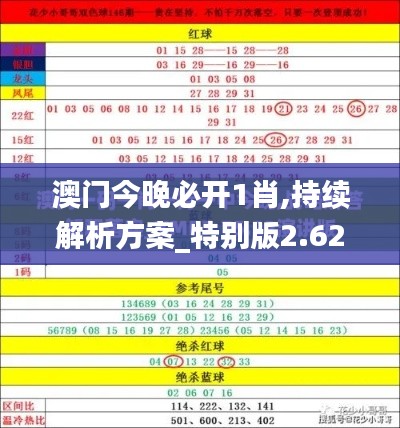 澳门今晚必开1肖,持续解析方案_特别版2.627