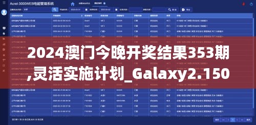 2024澳门今晚开奖结果353期,灵活实施计划_Galaxy2.150