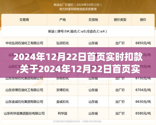 关于首页实时扣款，深度解析与操作指南（2024年12月22日）