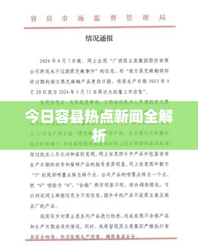 今日容县热点新闻全解析