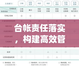 台帐责任落实，构建高效管理与执行体系的核心要素