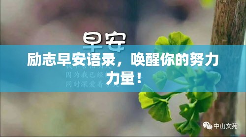 励志早安语录，唤醒你的努力力量！