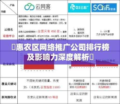 ​惠农区网络推广公司排行榜及影响力深度解析​