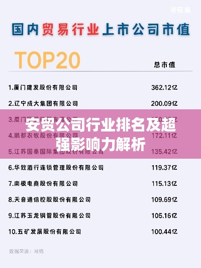 安贸公司行业排名及超强影响力解析