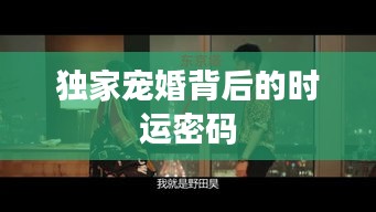 独家宠婚背后的时运密码