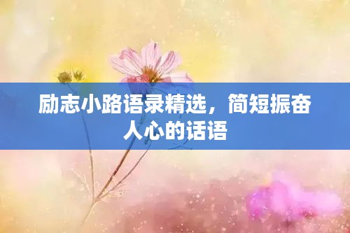 励志小路语录精选，简短振奋人心的话语