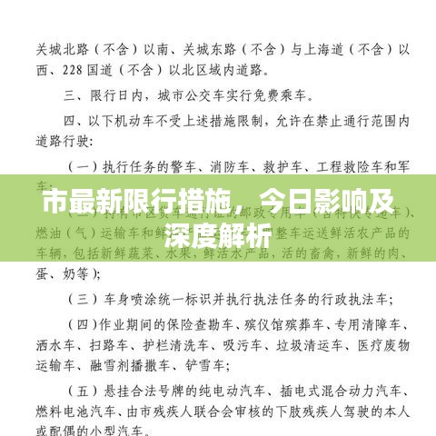 市最新限行措施，今日影响及深度解析